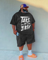 Abstract 3d Casual Short Sleeve Fat Boy Print Suit